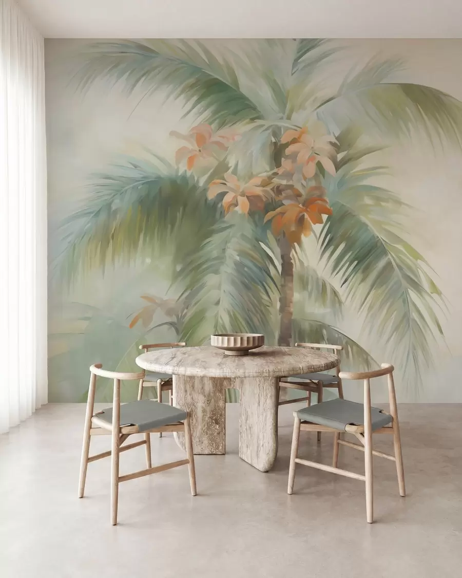 Fototapete Abstrakte Palme, Imitationsgemälde w05876