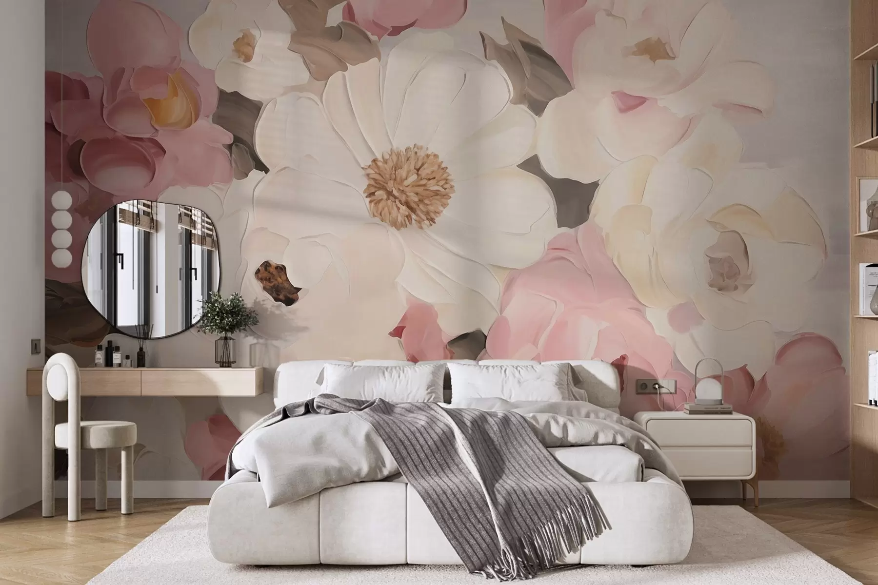fototapeter Abstrakte blomster, efterligning af et maleri w05905