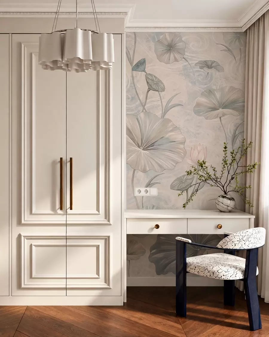 Murale Lotus en pastel w05808
