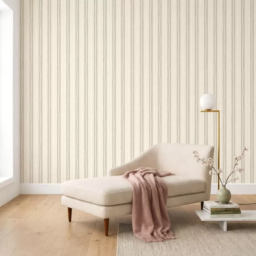 fototapeter Lodrette striber med struktur i cremefarve og lys beige a01268v2