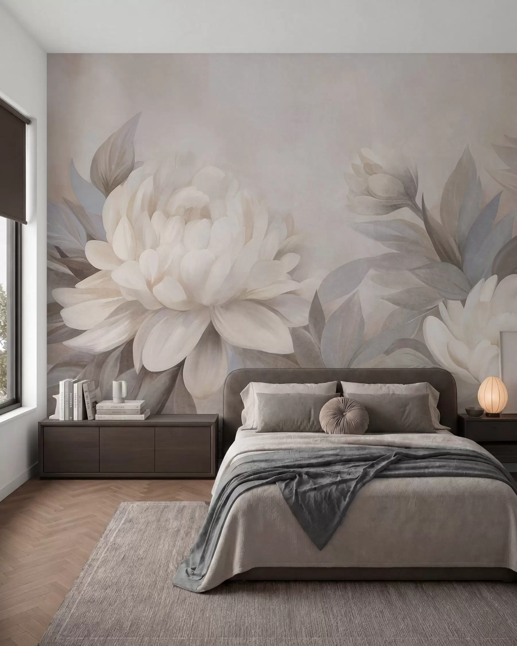 Murale Pivoines en pastel w10061