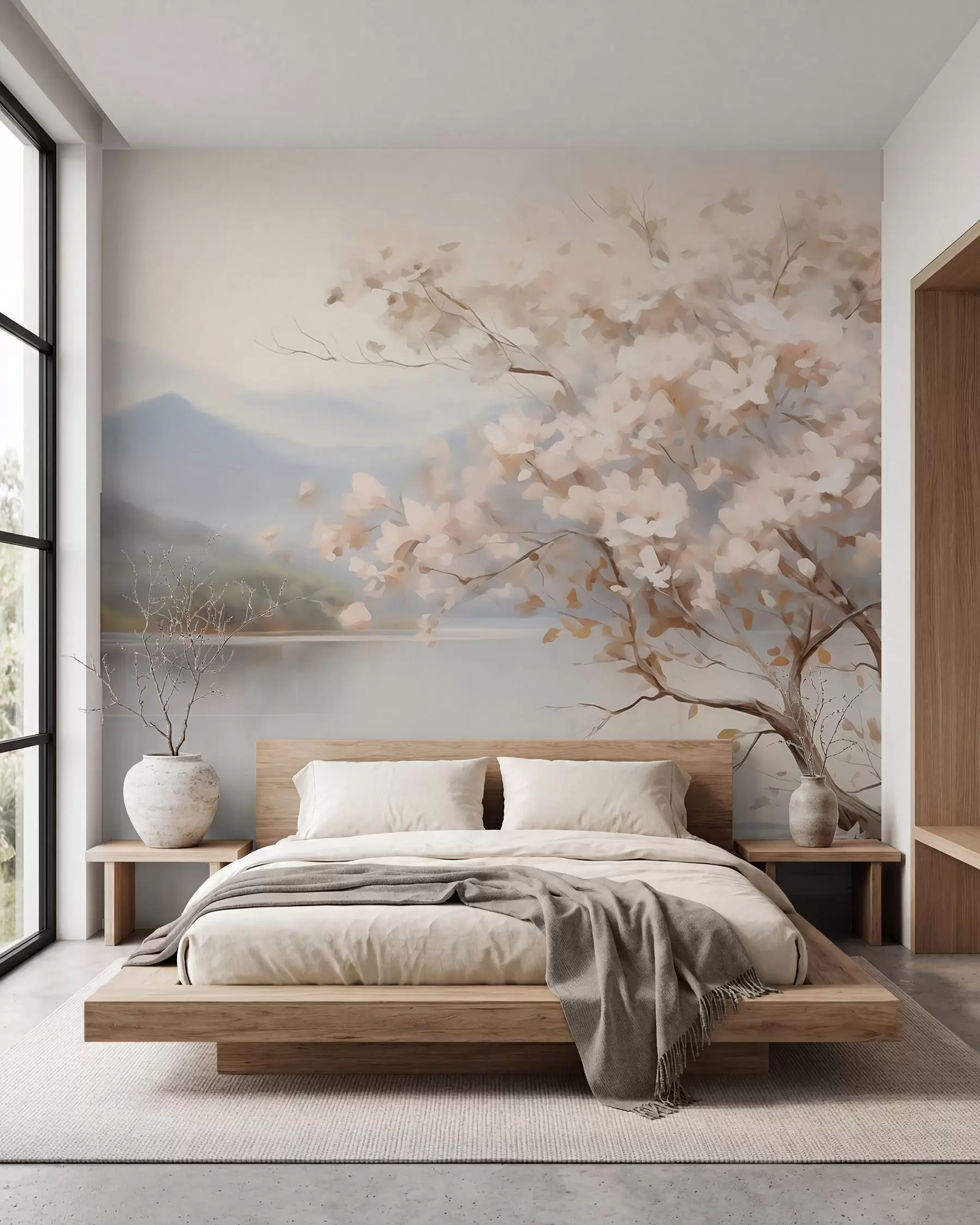 Murale Fleurs dans la brume w05950