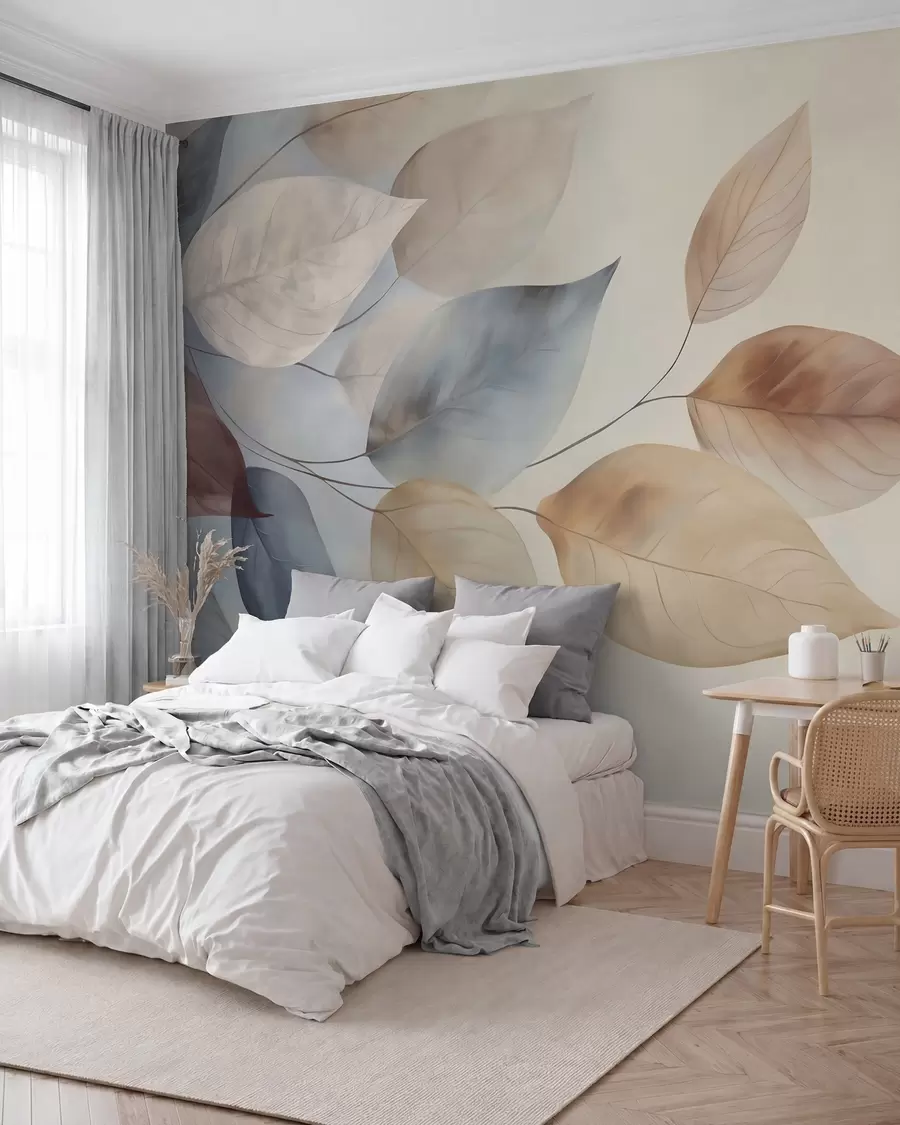 Murale Feuillages à l’aquarelle w05946