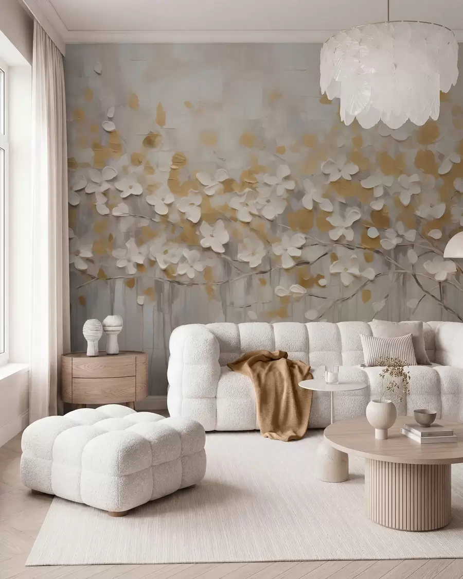 fototapeter Abstrakte blomster på et træ w05951