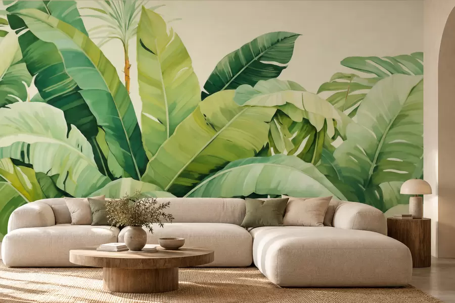 Murale De longues feuilles de bananier w05975