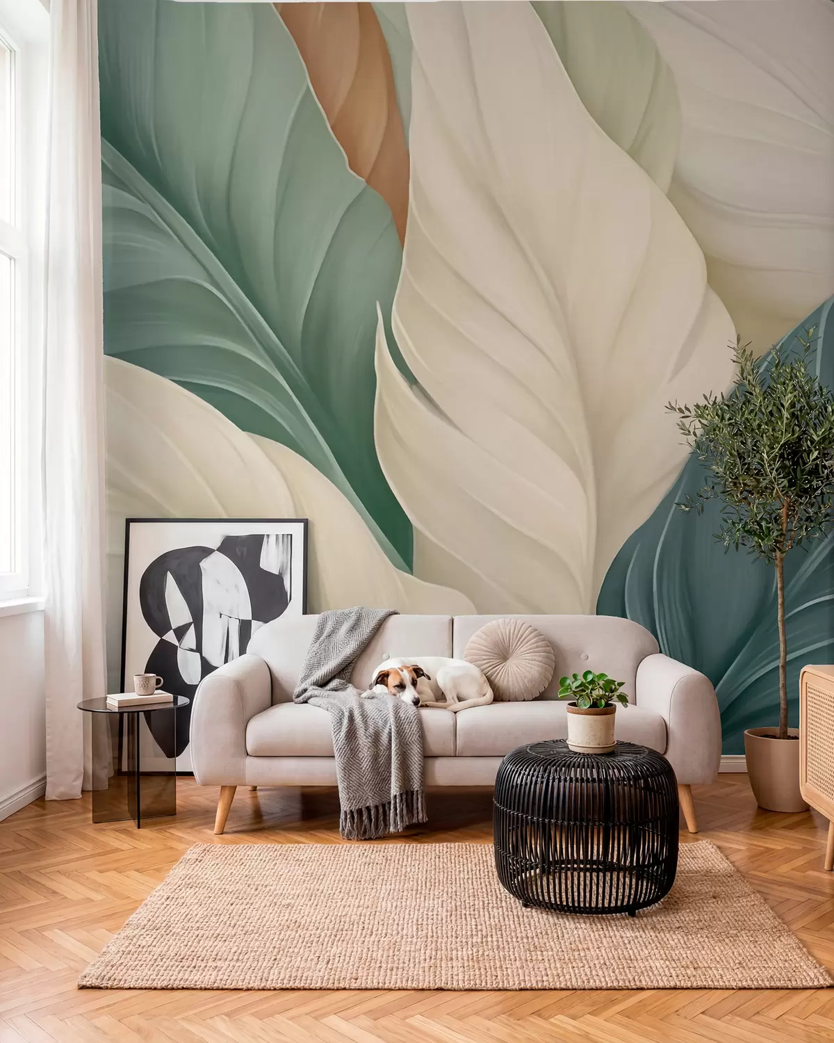 Murale Feuillages émeraude w05981