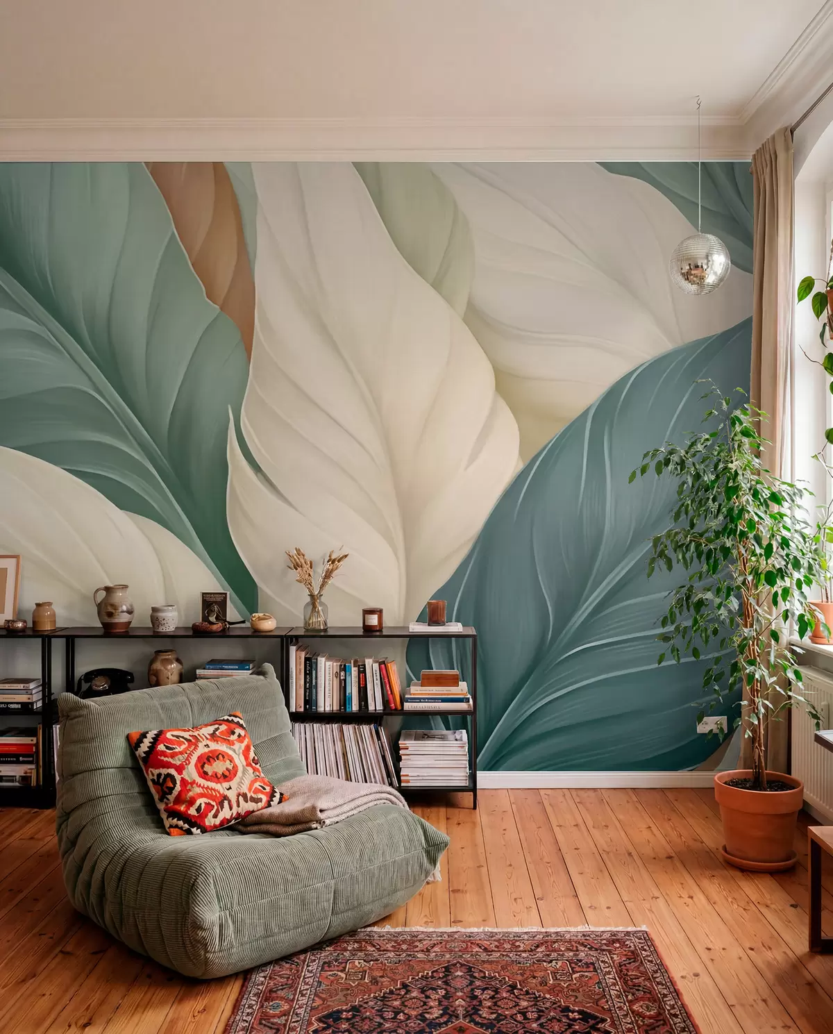 Murale Feuillages émeraude w05981