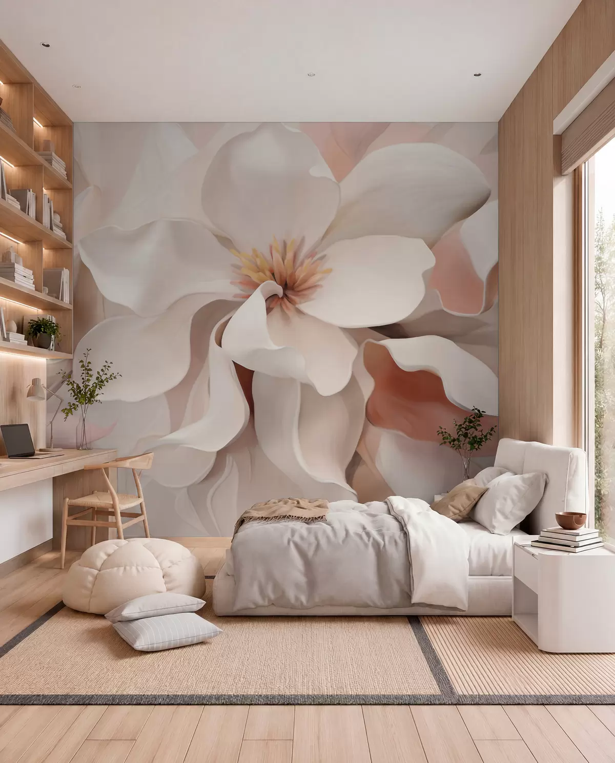 Murale Pétales couleur pêche w05985
