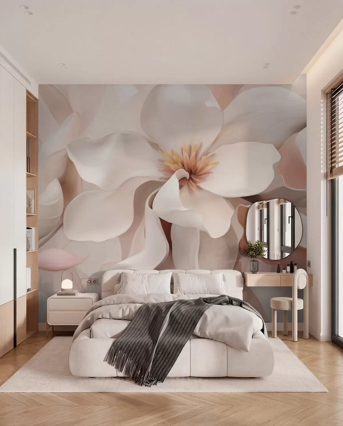 Murale Pétales couleur pêche w05985