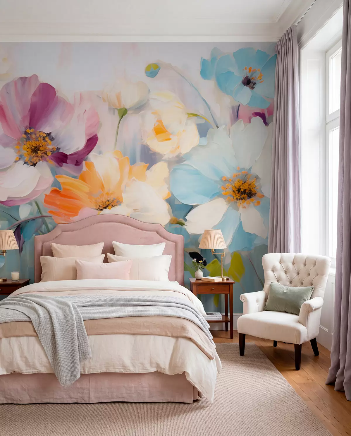 Murale Champ de fleurs w05827
