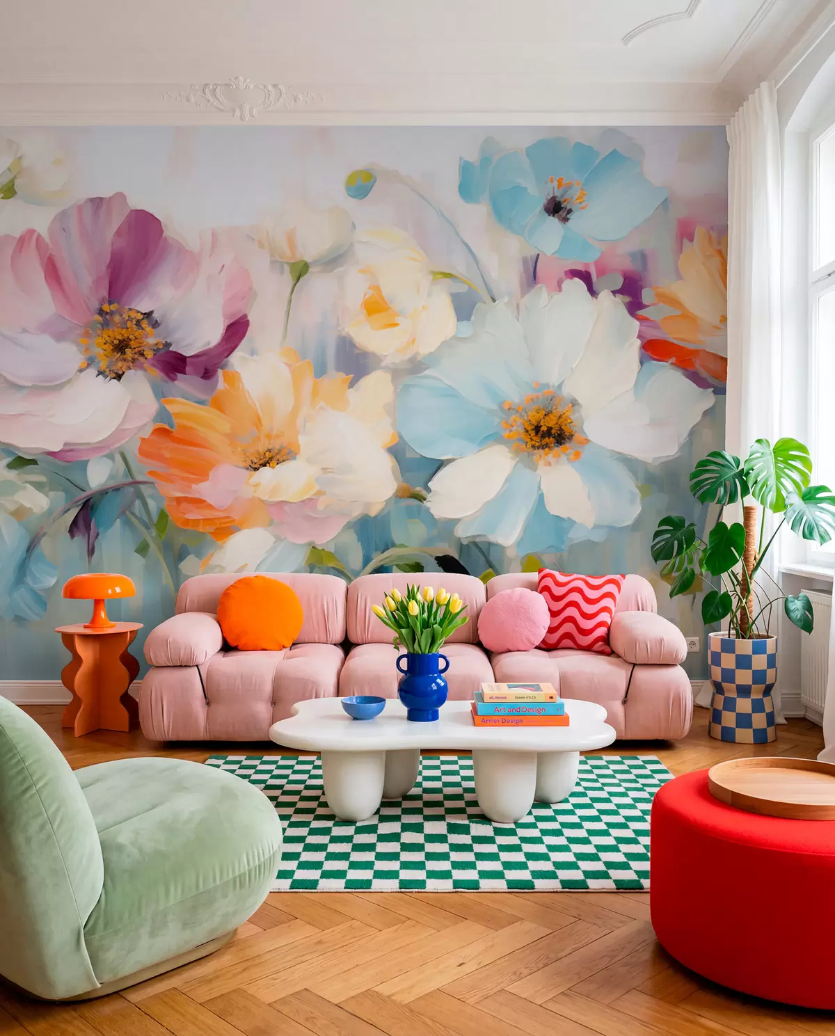 Murale Champ de fleurs w05827