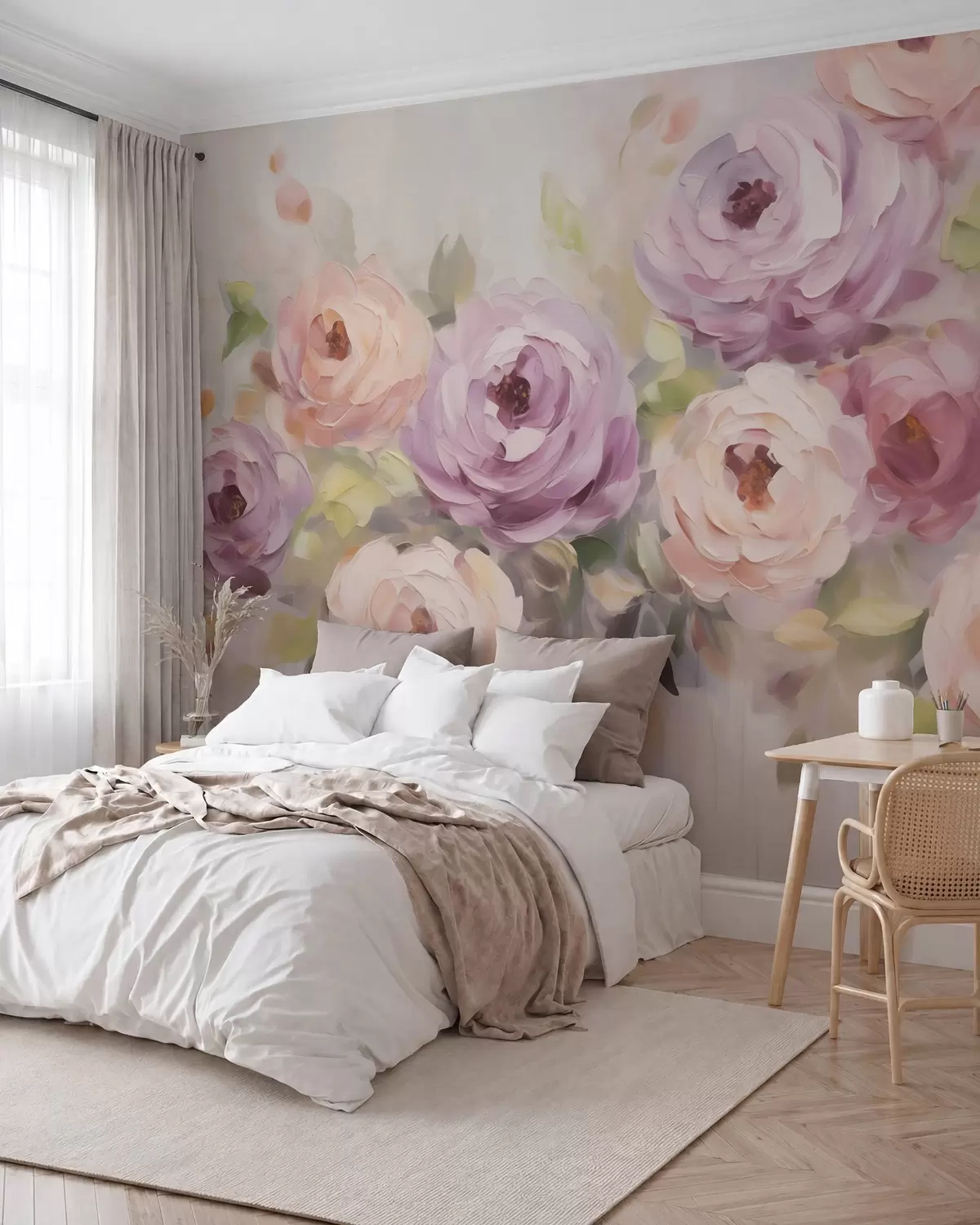 Fototapete Abstrakte Rosen, Nachbildung eines Gemäldes w05996