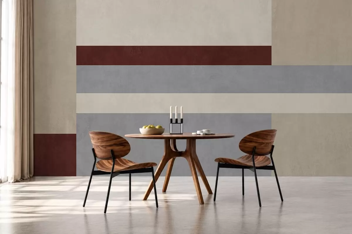 Fototapete Abstrakte Geometrie mit burgunderroten, grauen und beigen Blöcken w05890v2
