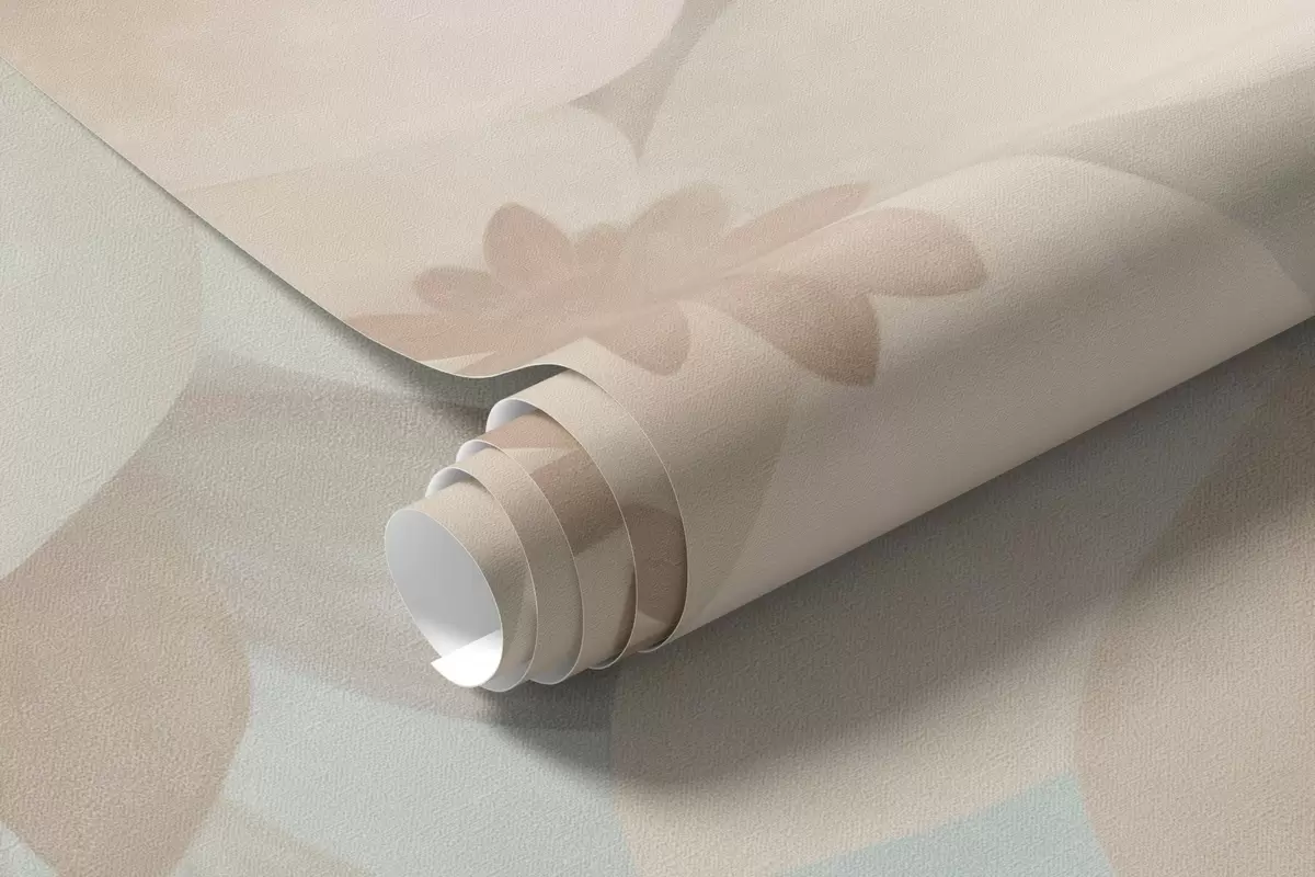Murale Des fleurs blanches sur une branche, des couleurs pastel douces, un fond texturé bleu clair w10107