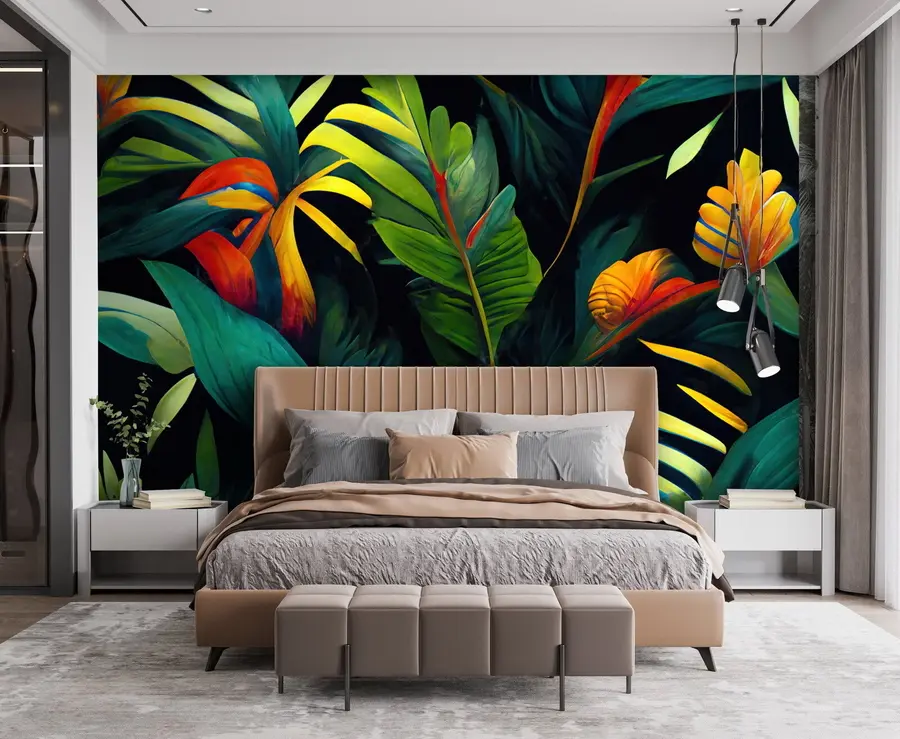 Murale Jungle tropicale lumineuse u72390