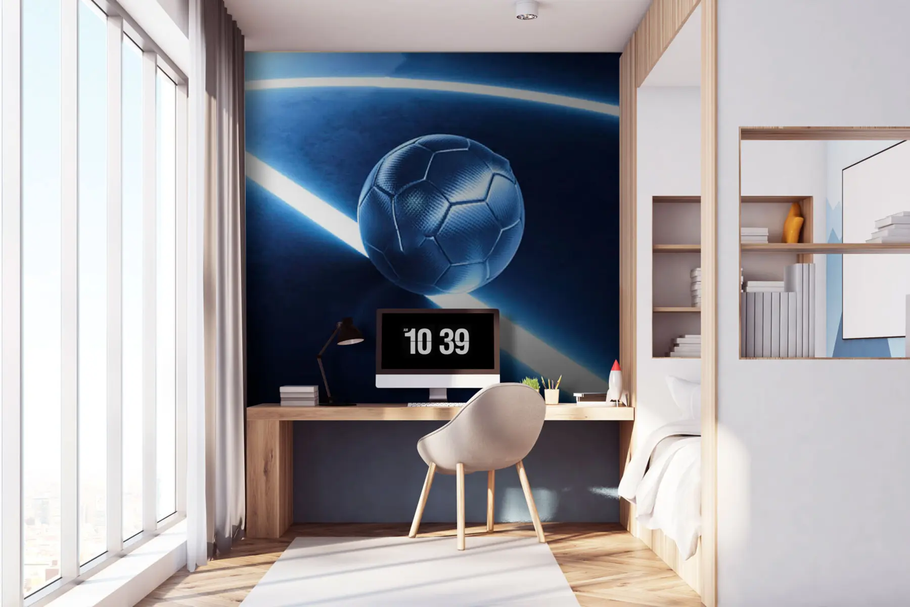 Murale Ballon de foot fluo u72791