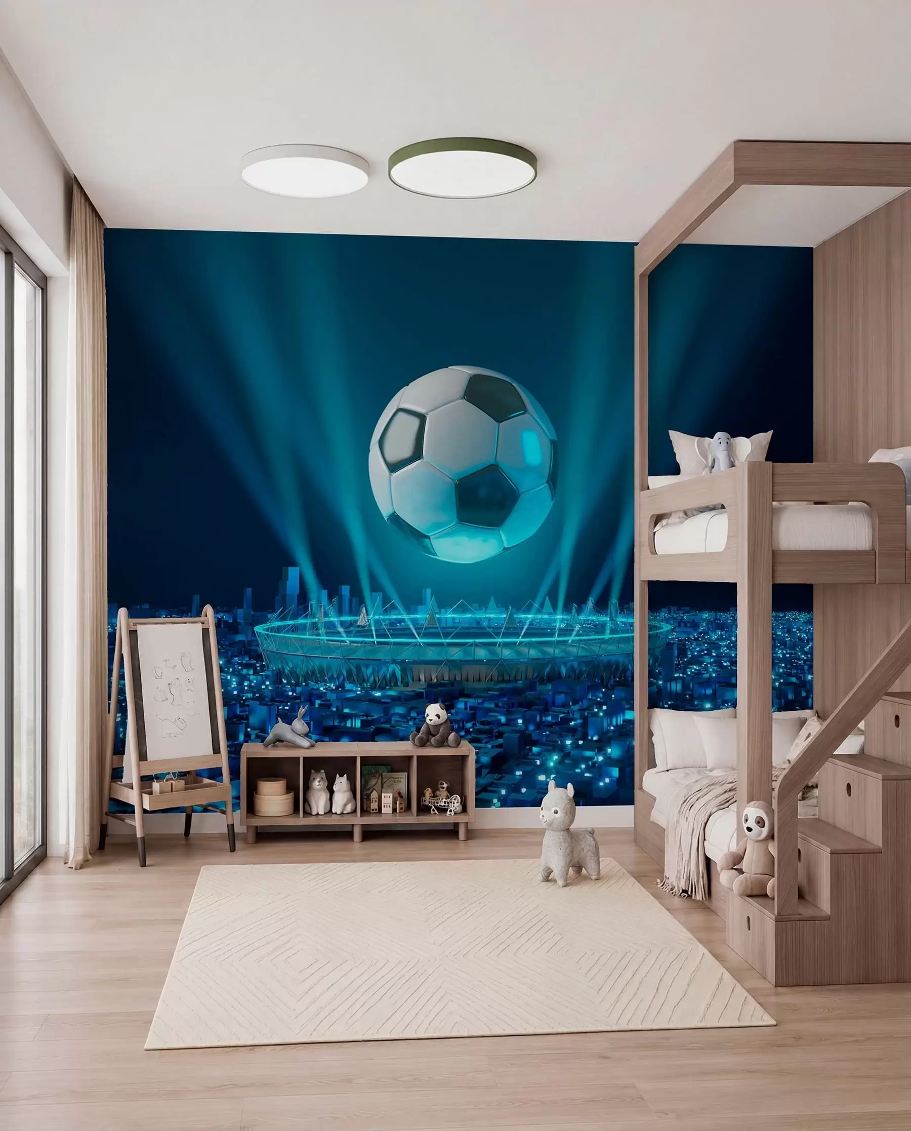 Murale Stade sous les lumières bleues u72793