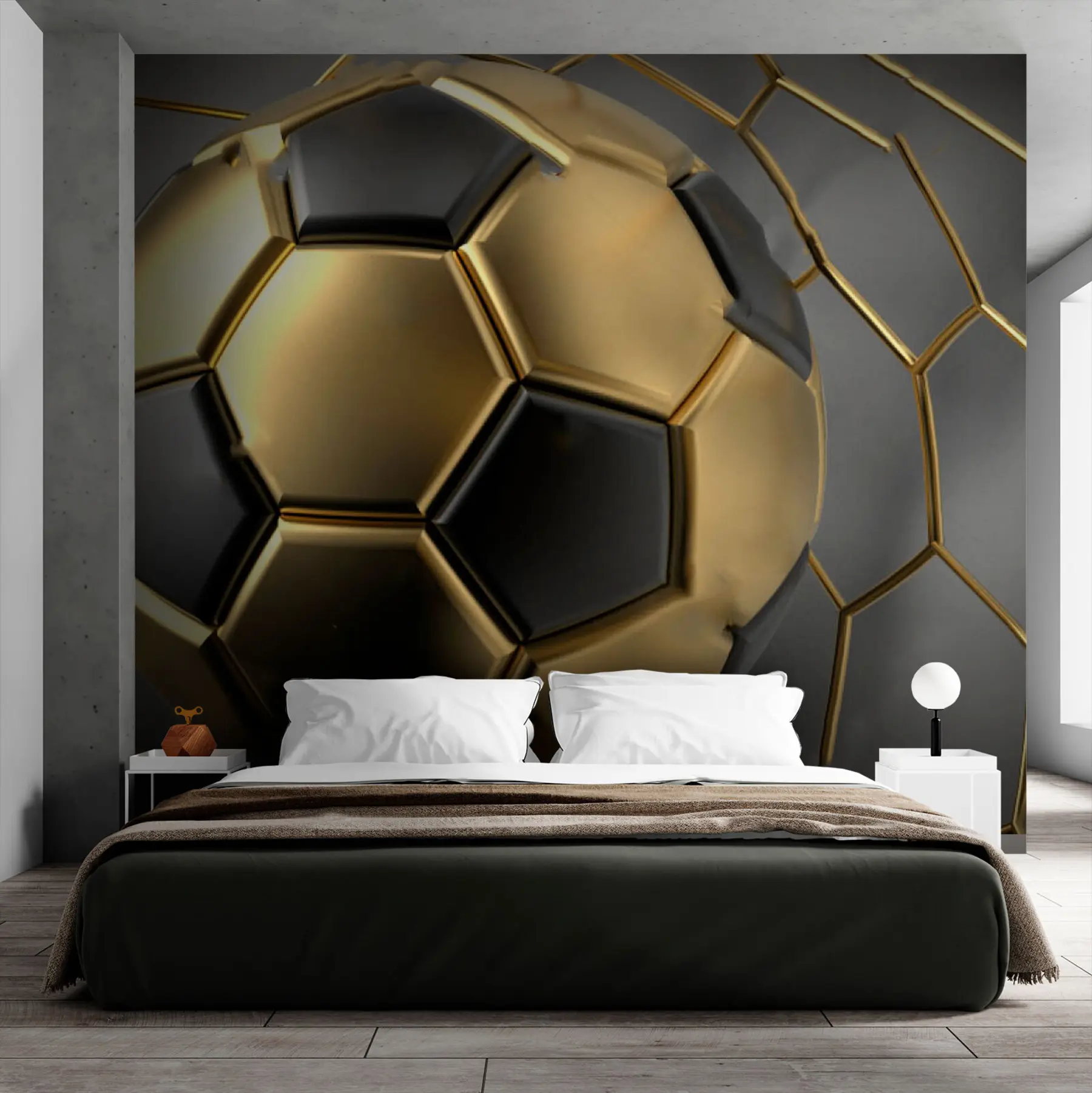 fototapeter En fodbold i målet u73011