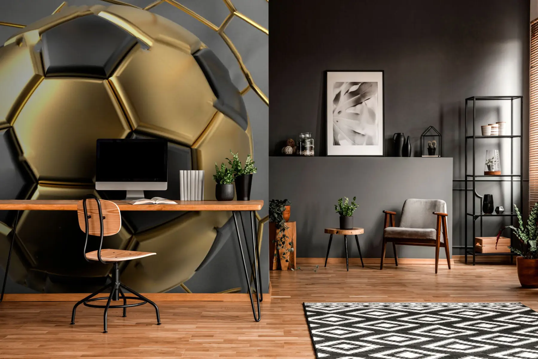 fototapeter En fodbold i målet u73011