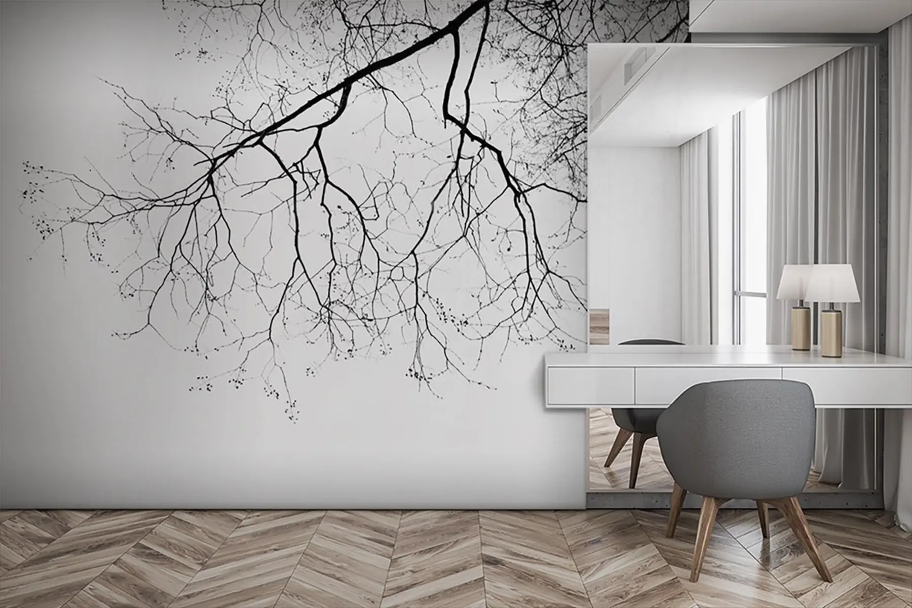 Fototapete Kahle Baumsilhouette u72718