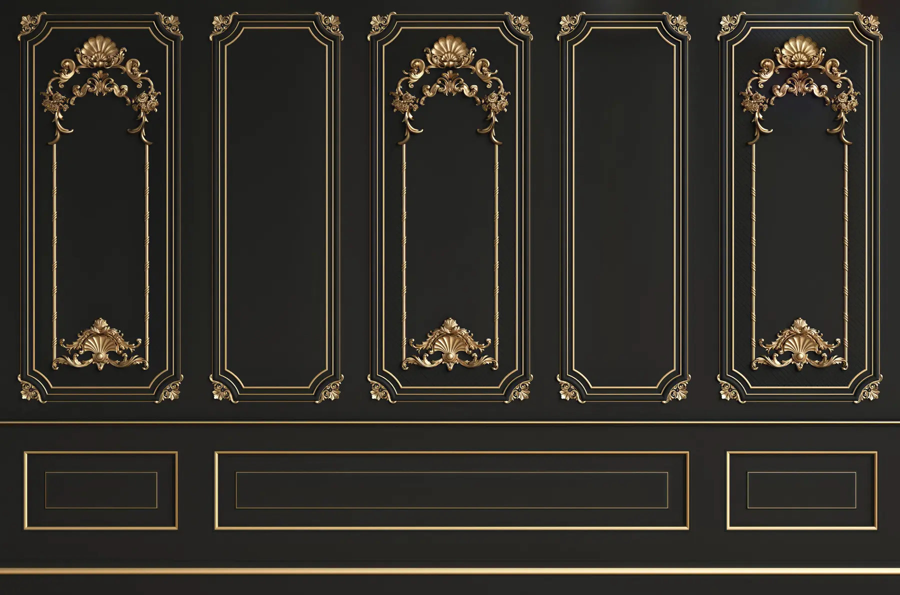 fototapeter Klassisk fransk Buzeri-væg i sort u72623