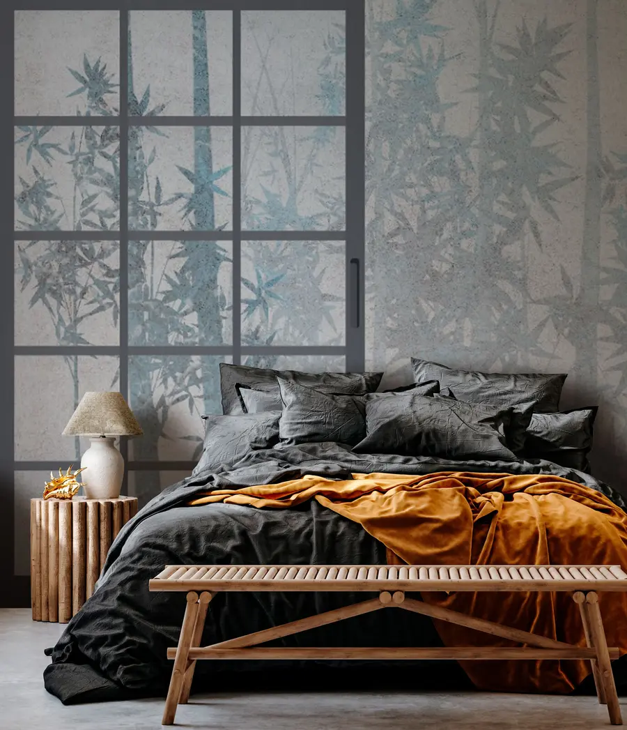 Fototapete Bambus und japanischer traditioneller türstil Japandi stil u73365