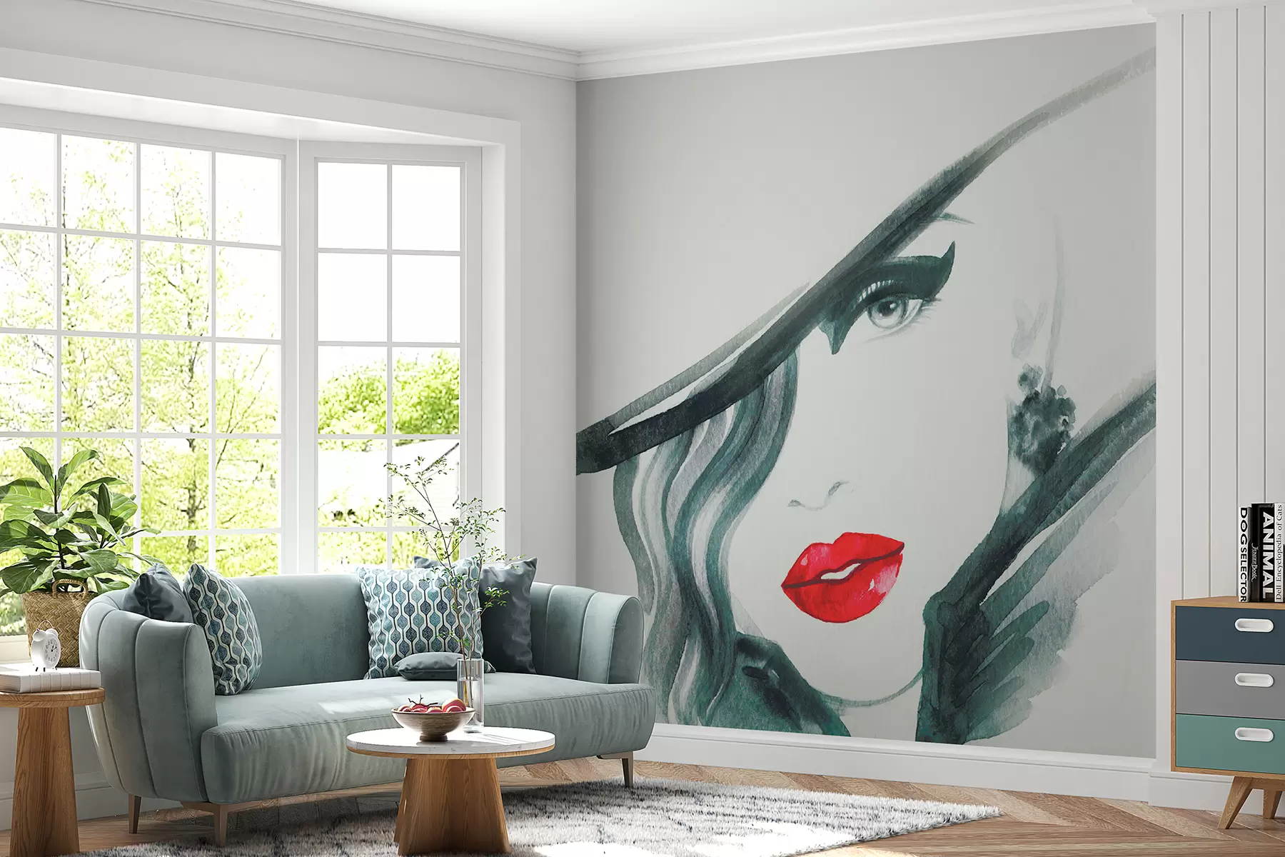 fototapeter Hoved, læbe og øjenbryn u52945