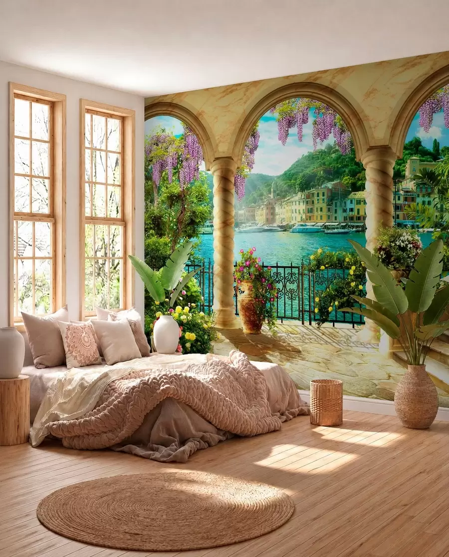 Murale Fleur, eau et plante u79431