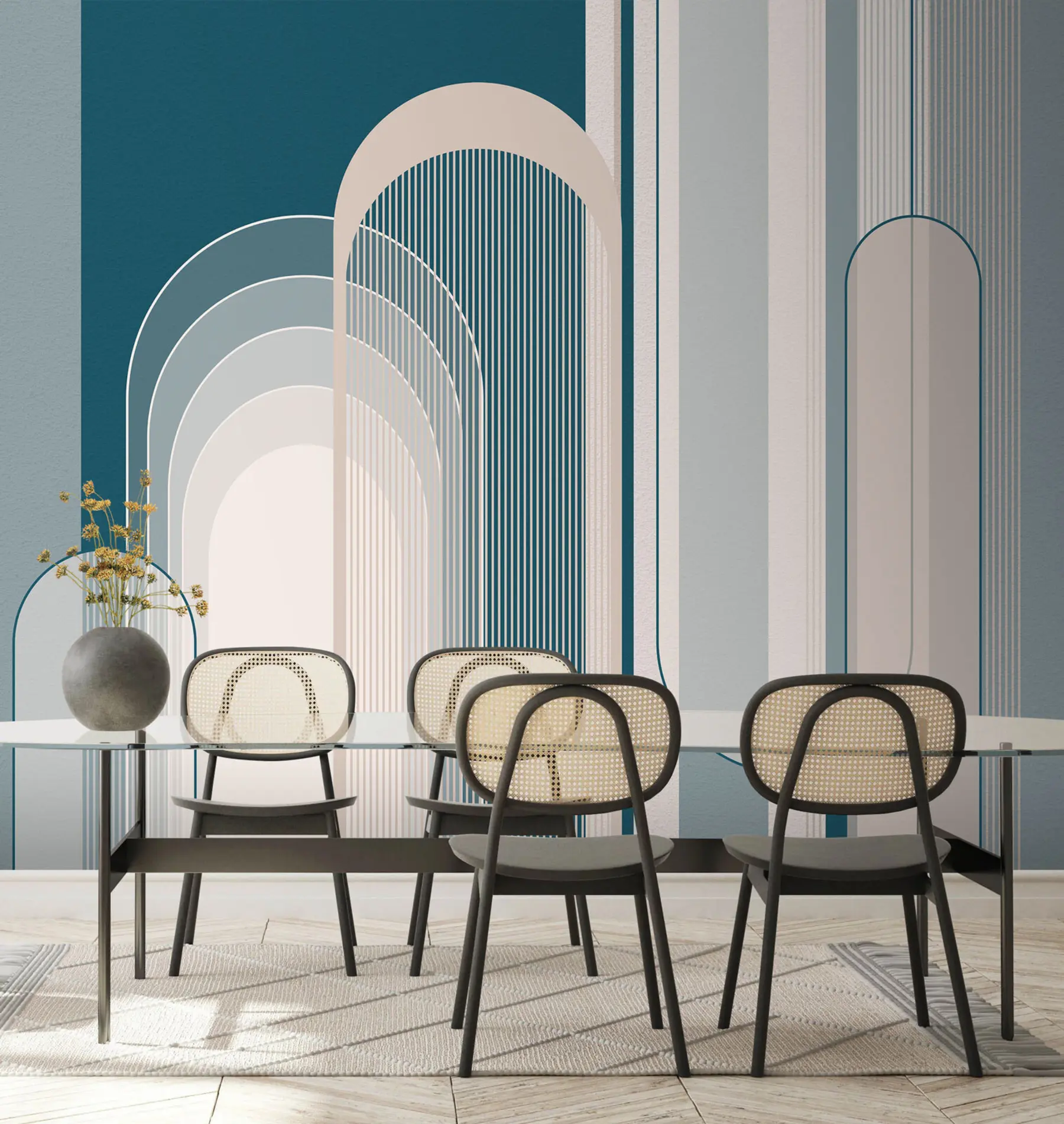 Murale Composition abstraite de murs au design minimaliste u73099