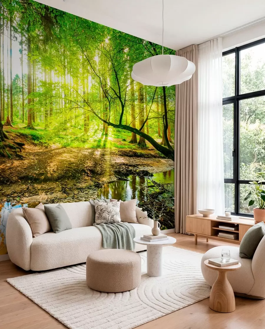 Murale Transparence du ruisseau forestier u93621