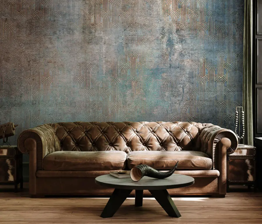 Fototapete Bogenmuster auf Grunge-Wand u73973