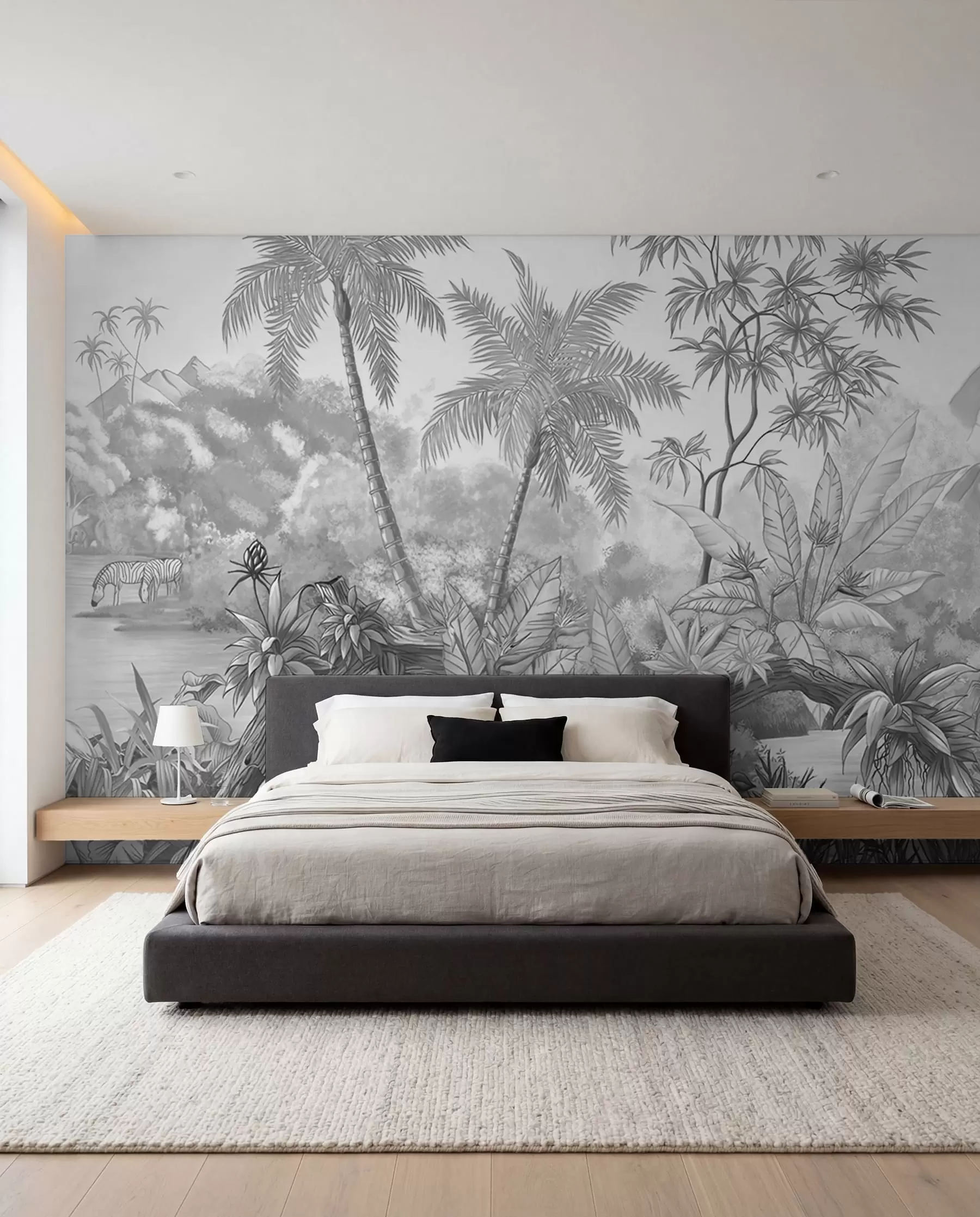 Murale Tropiques noirs et blancs u59039
