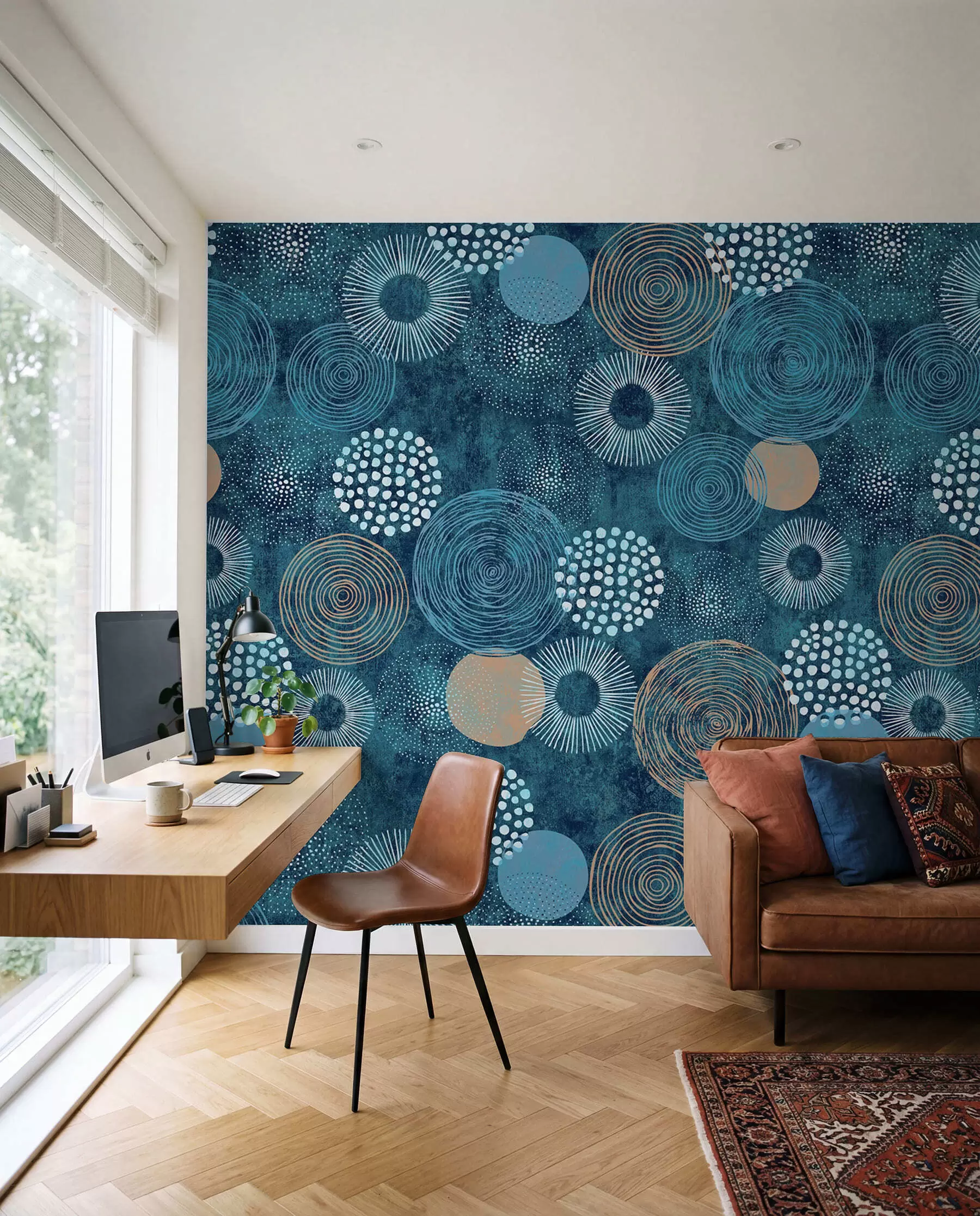 Fototapete Kreisstudien in Indigo u59376