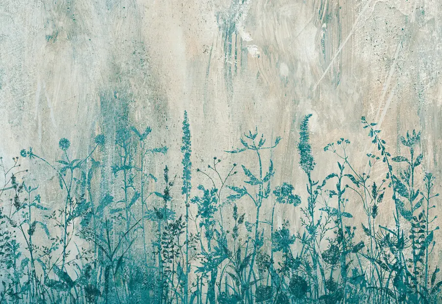 Murale Des plantes vertes sur un mur en béton u93666