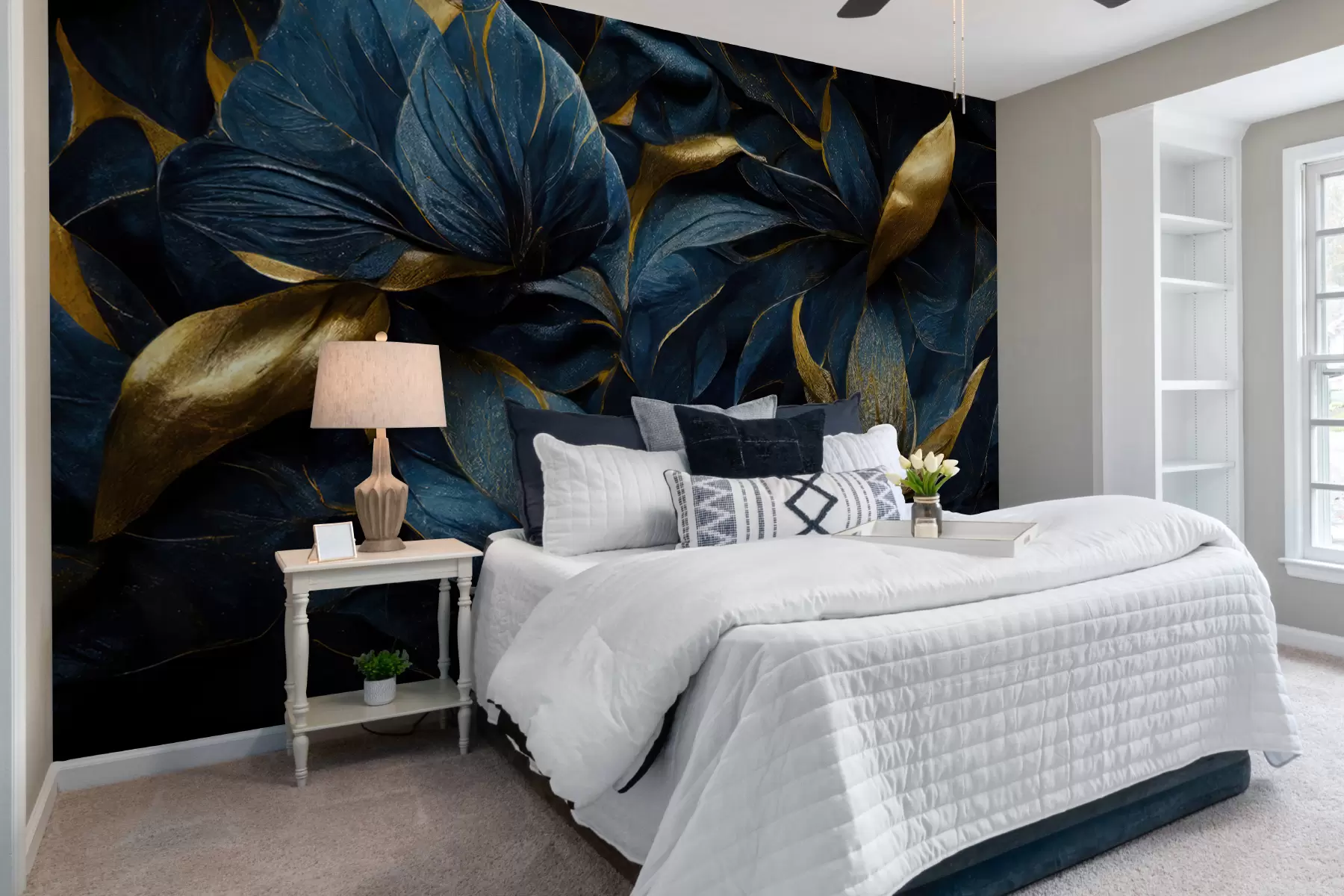 Fototapete Blaue königliche Blumen u74140