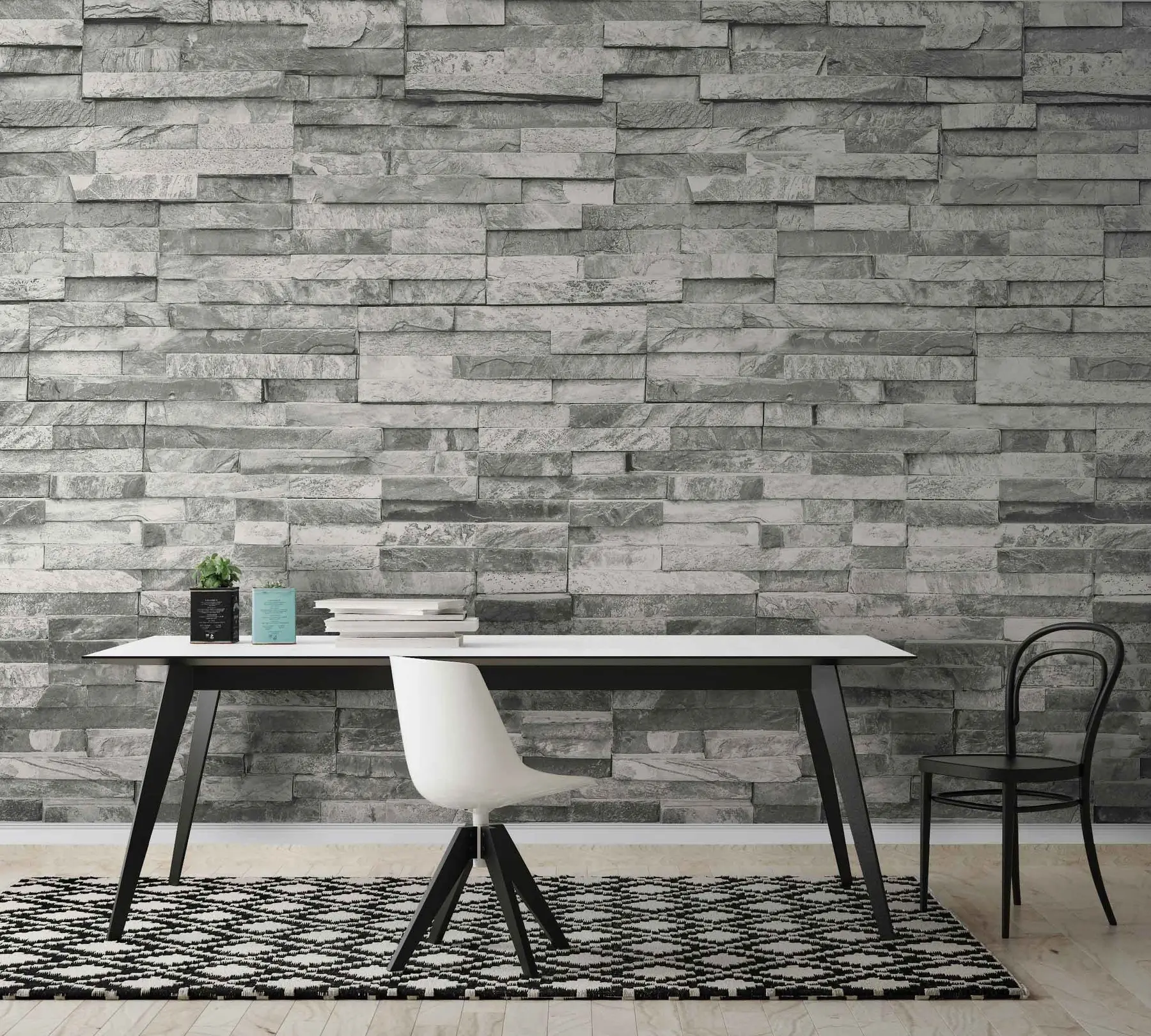 Murale Gris brique u74255