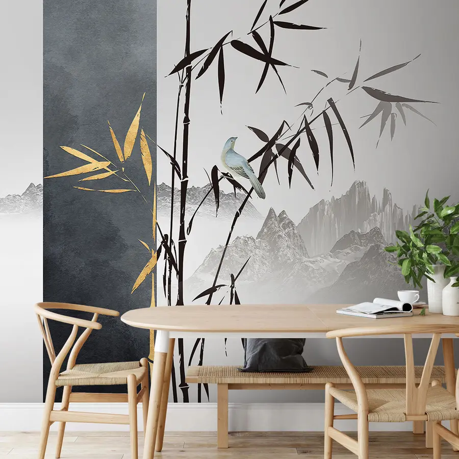 Fototapete Vogel auf einem Ast u93849