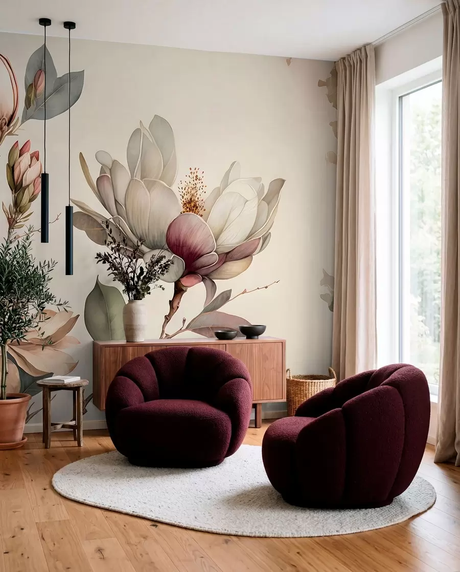 fototapeter Magnolia-illustration u93020