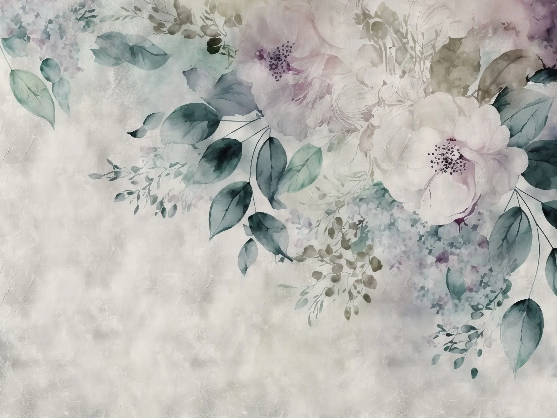 Fototapete Delikate Aquarellblüten u93940