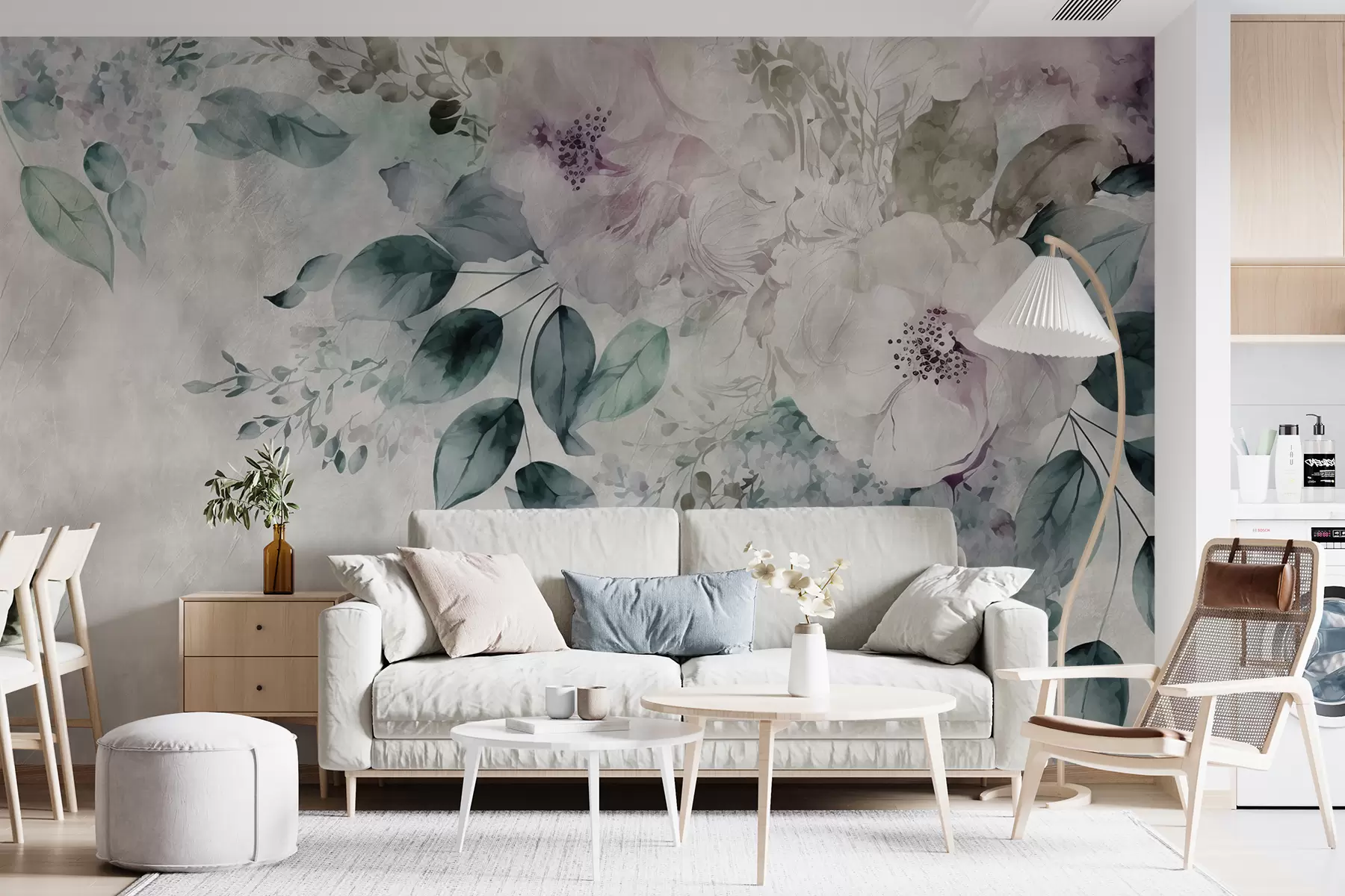 Fototapete Delikate Aquarellblüten u93940