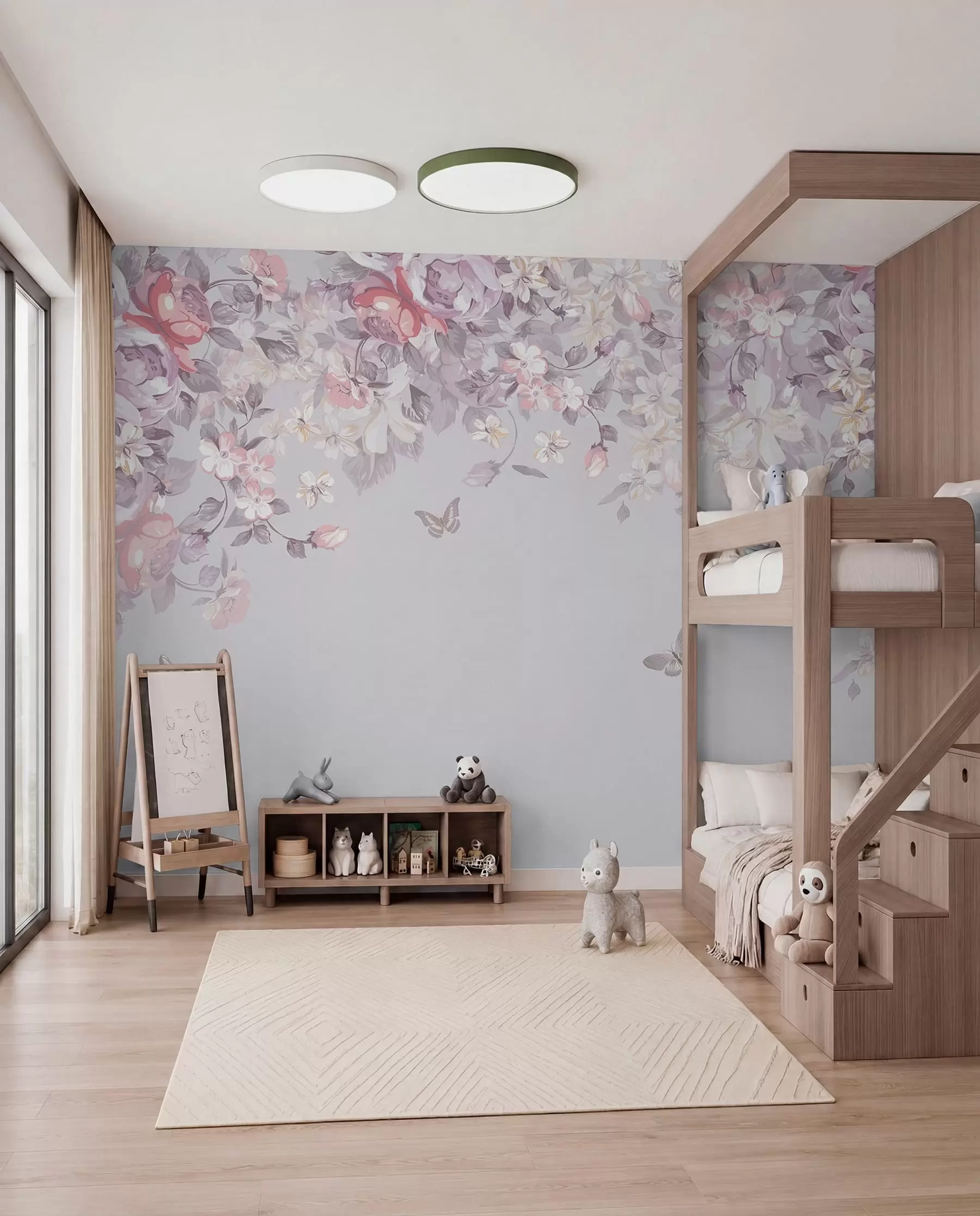 Murale Arche de fleurs lilas u94295
