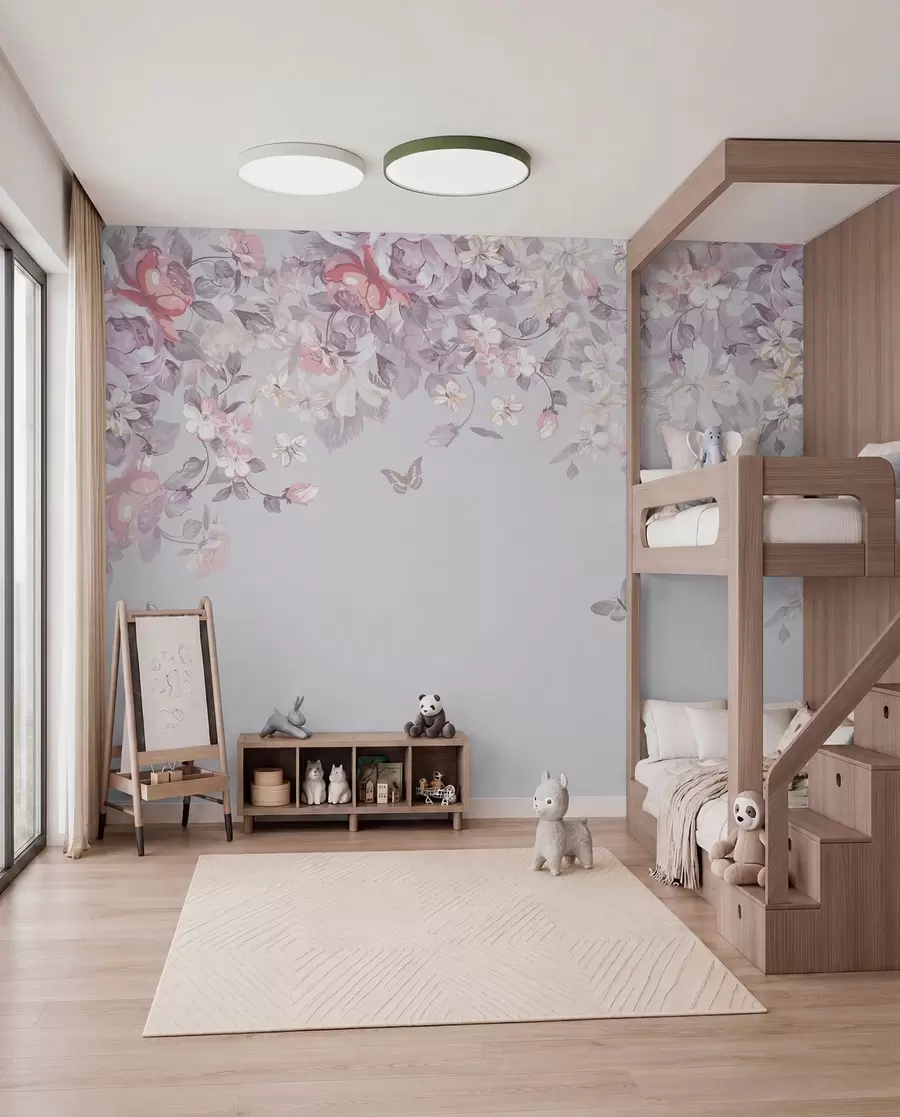 Murale Arche de fleurs lilas u94295