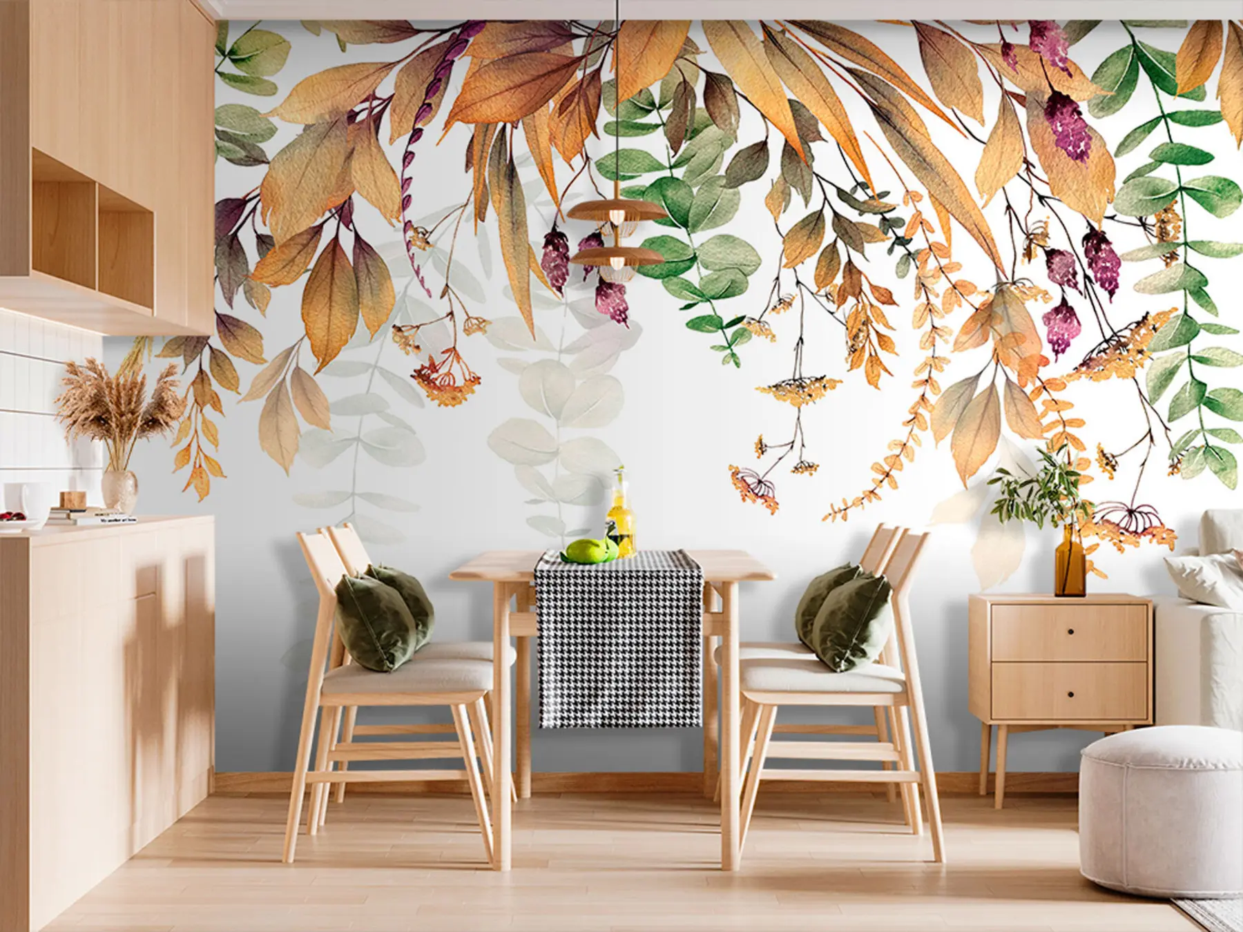 Murale Cadre floral avec feuilles d'automne u94198