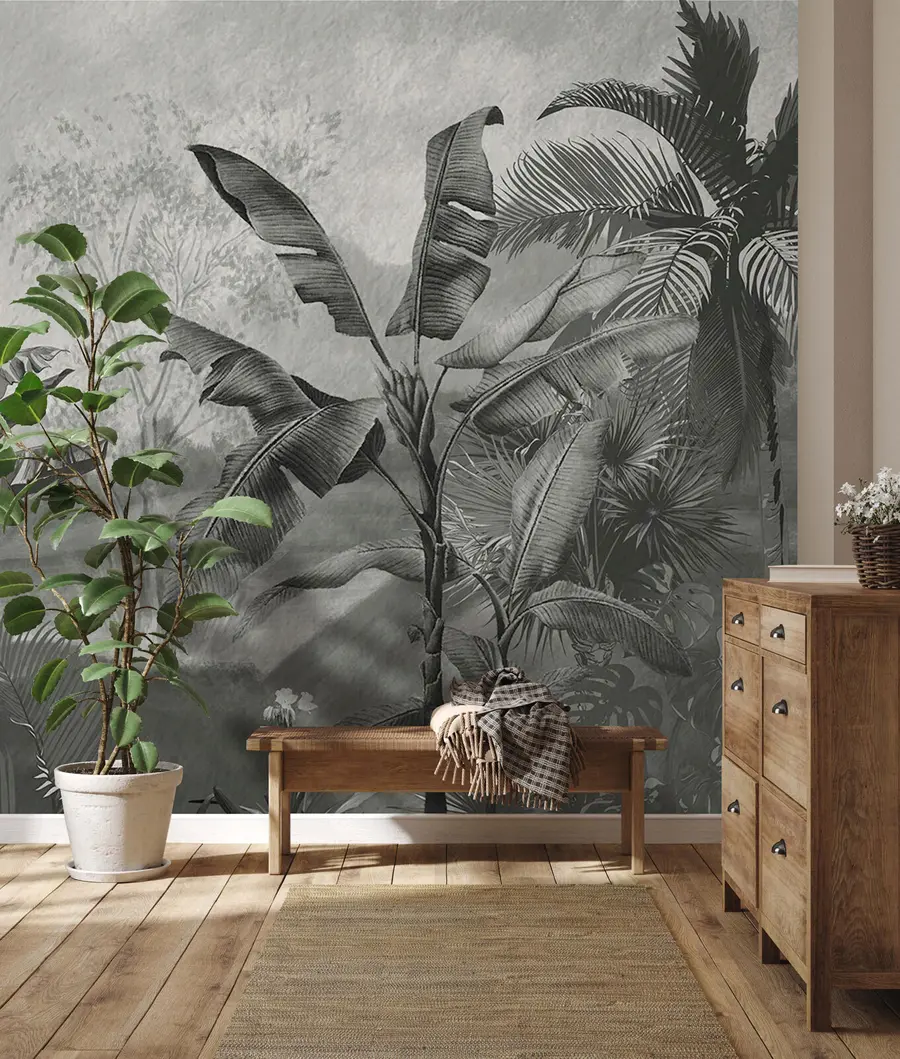 Murale Design de papier peint tropical, bananiers, paysages u94329