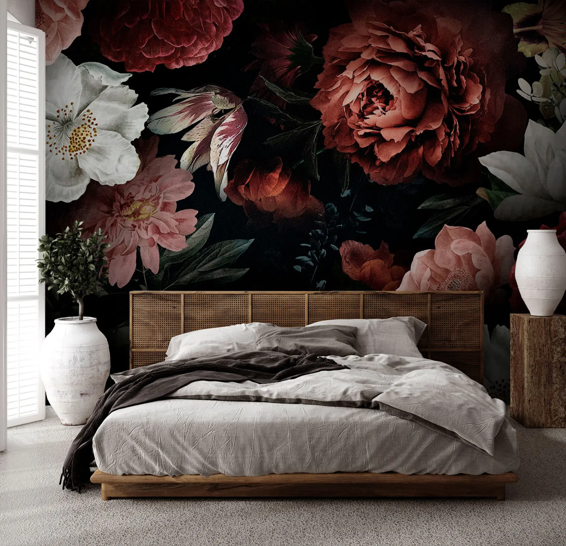 Murale Design de roses avec effet aquarelle u94330