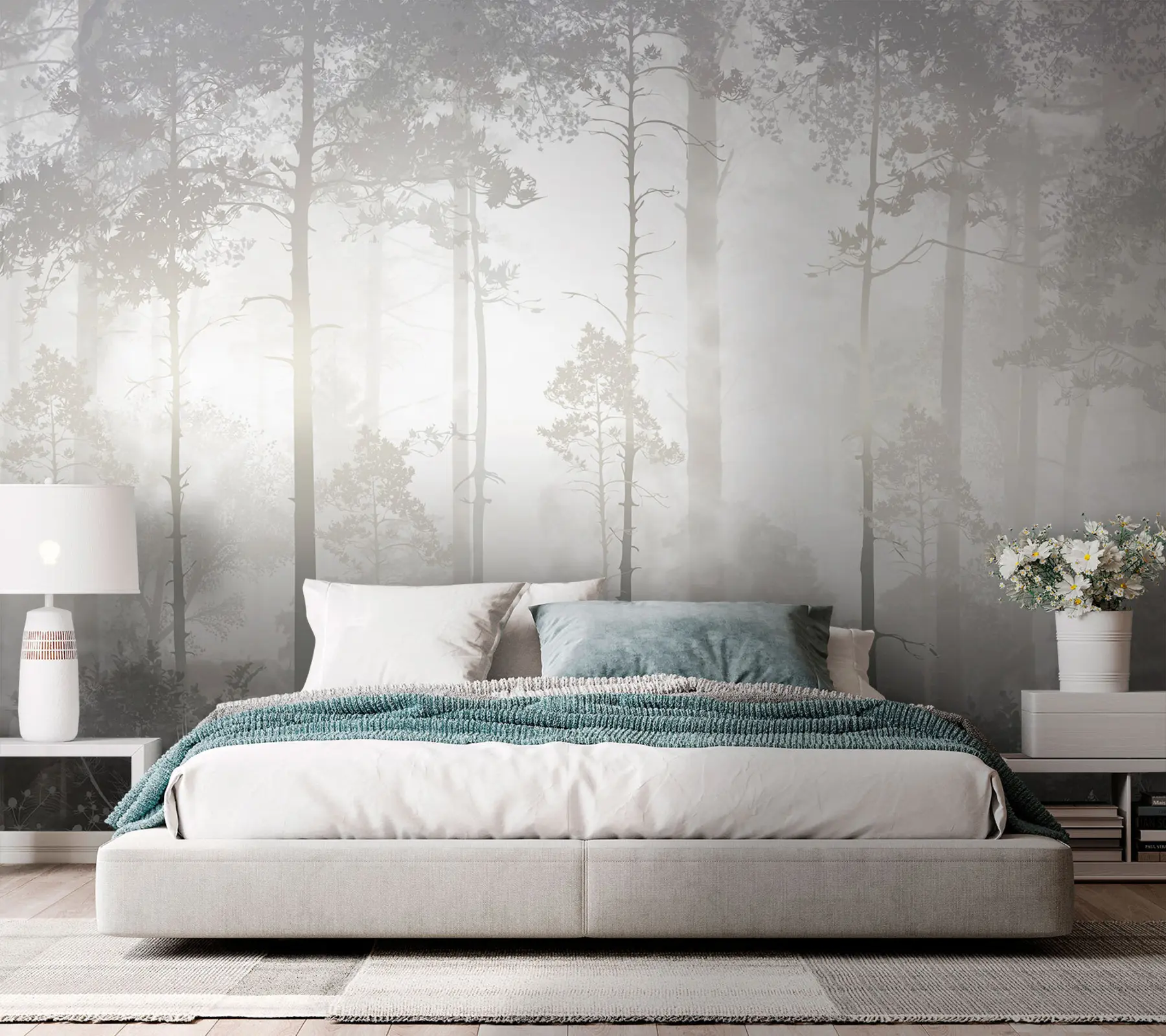 Murale Forêt dans le brouillard u94439