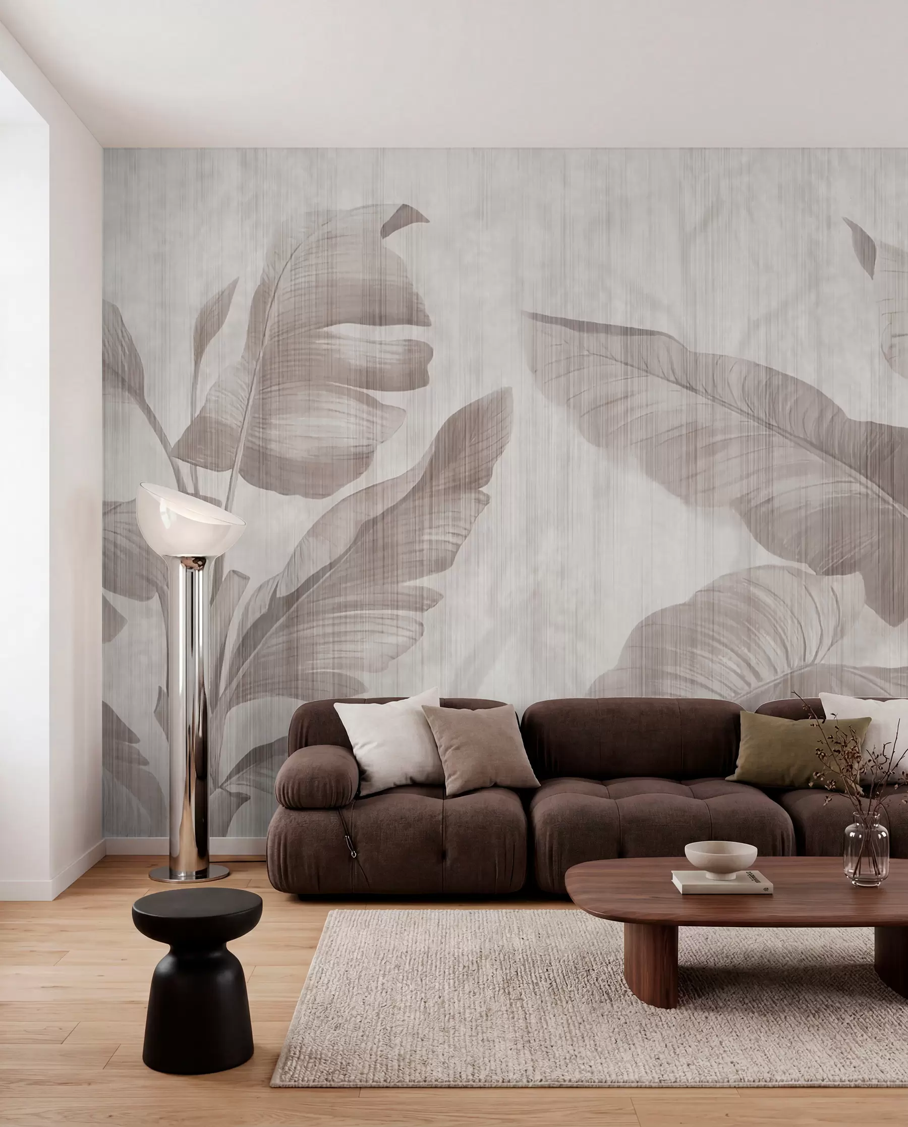 Murale Feuilles tropicales de style grunge u00299