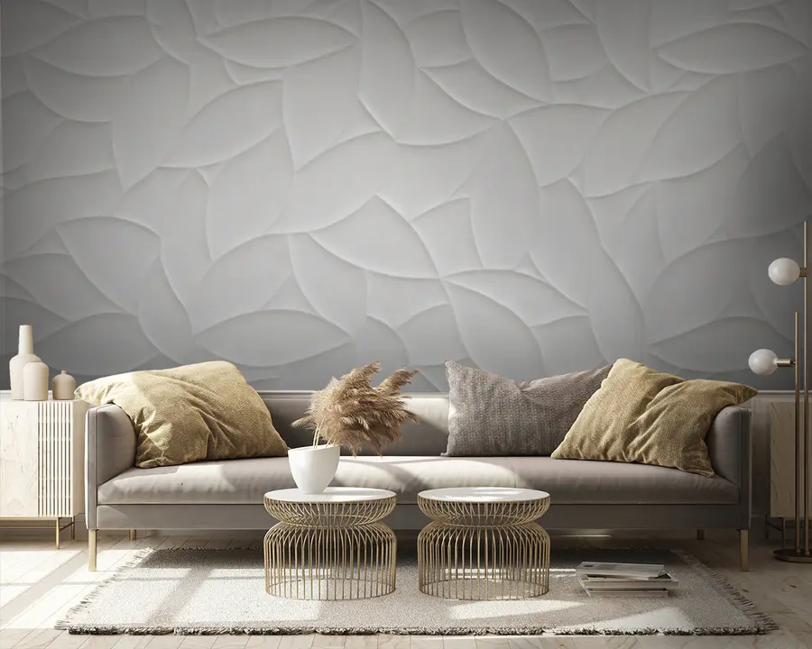 Fototapete Weiße 3D-Blätter u75830