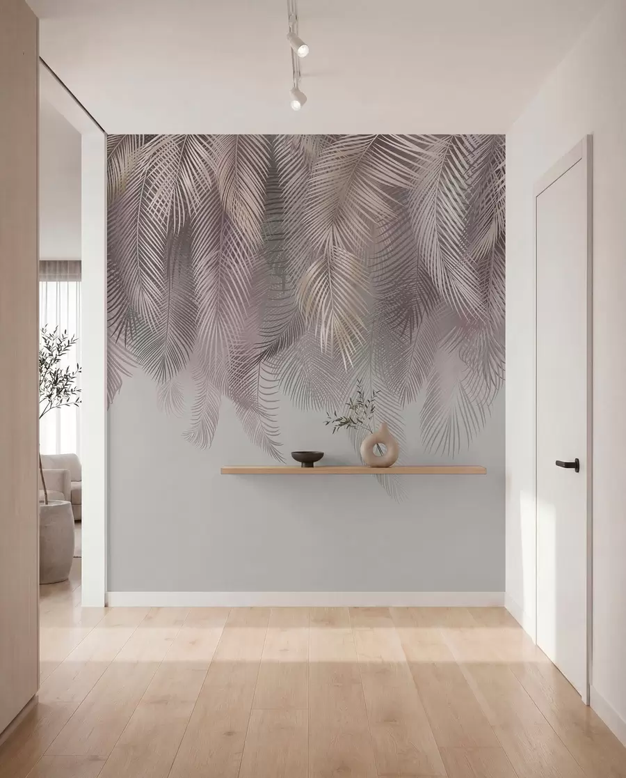 Murale Feuilles de palmier roses u94375