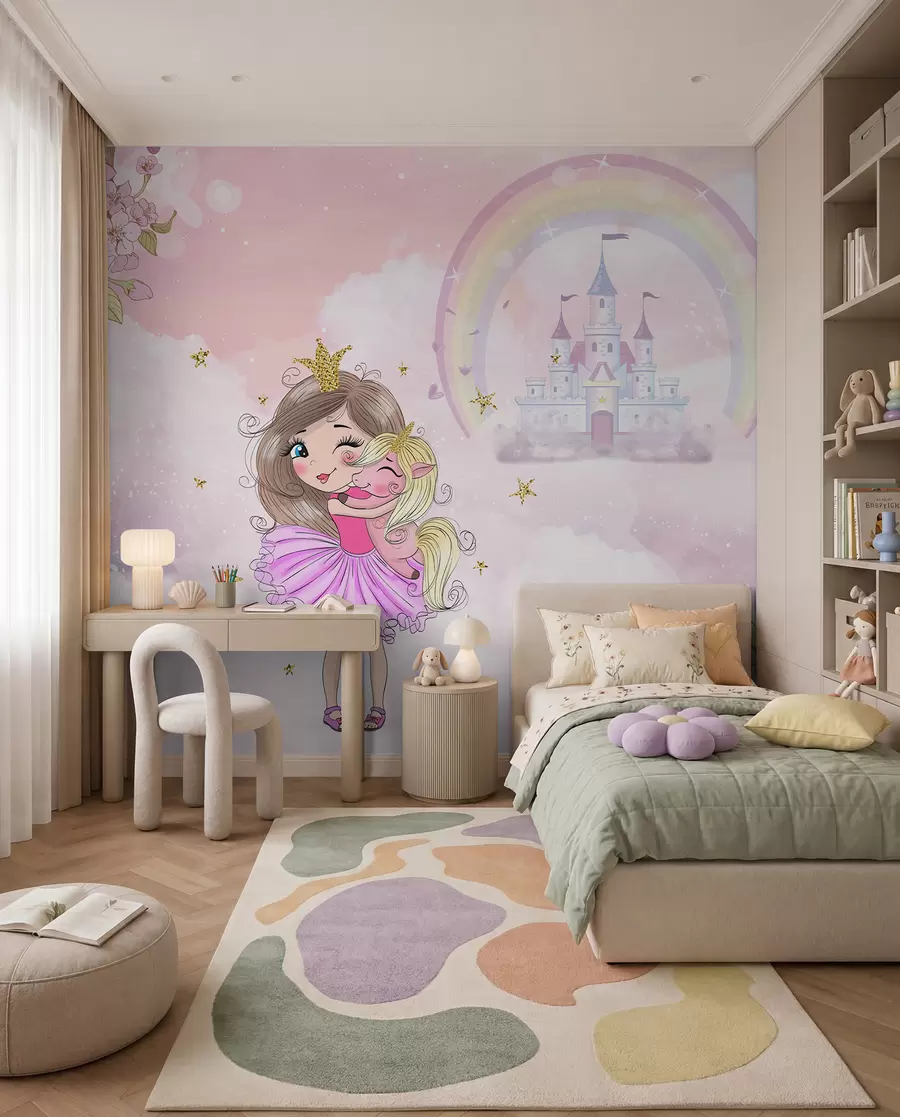 Murale Princesse et sa licorne u95401